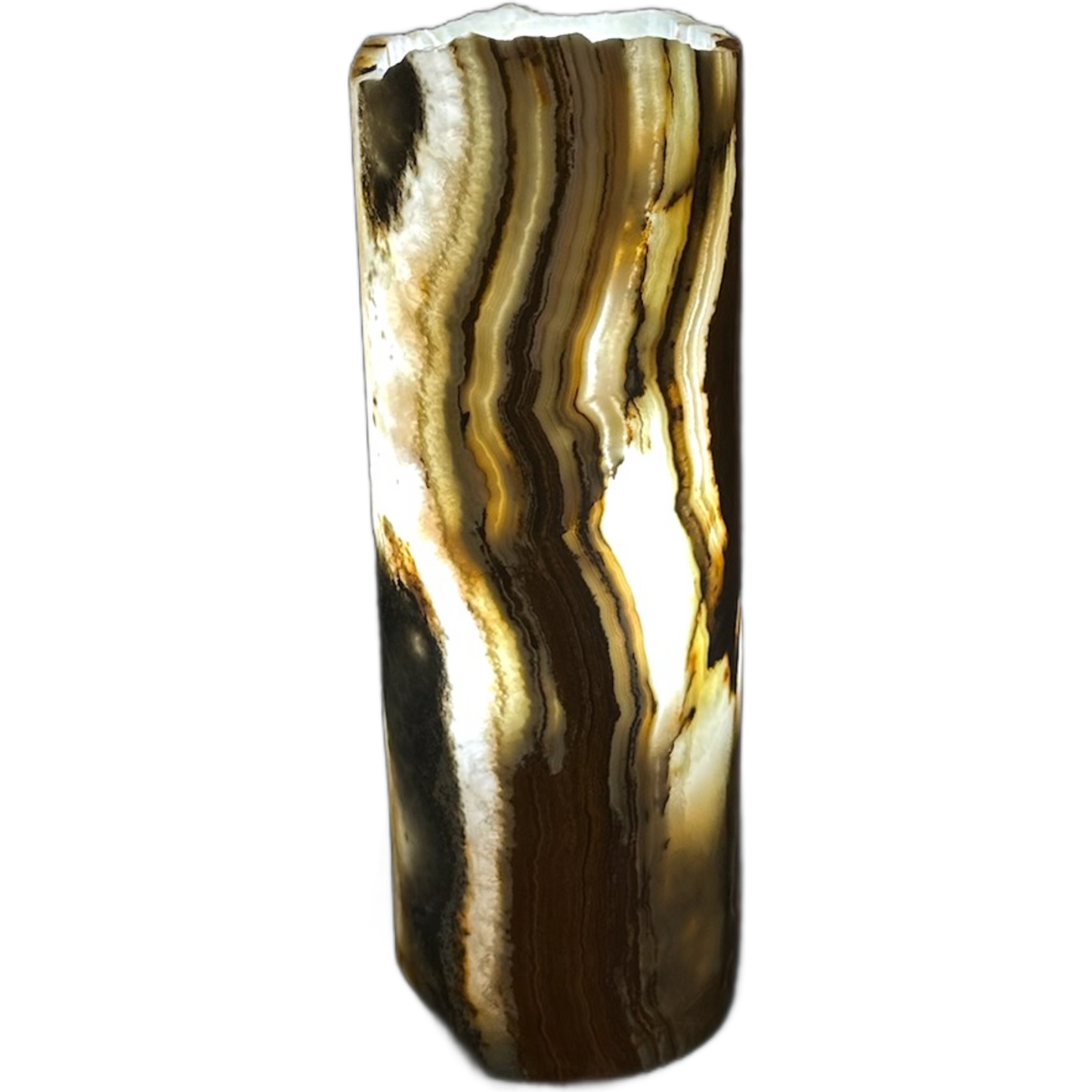 Serpentine Beige Onyx Tower Lamp